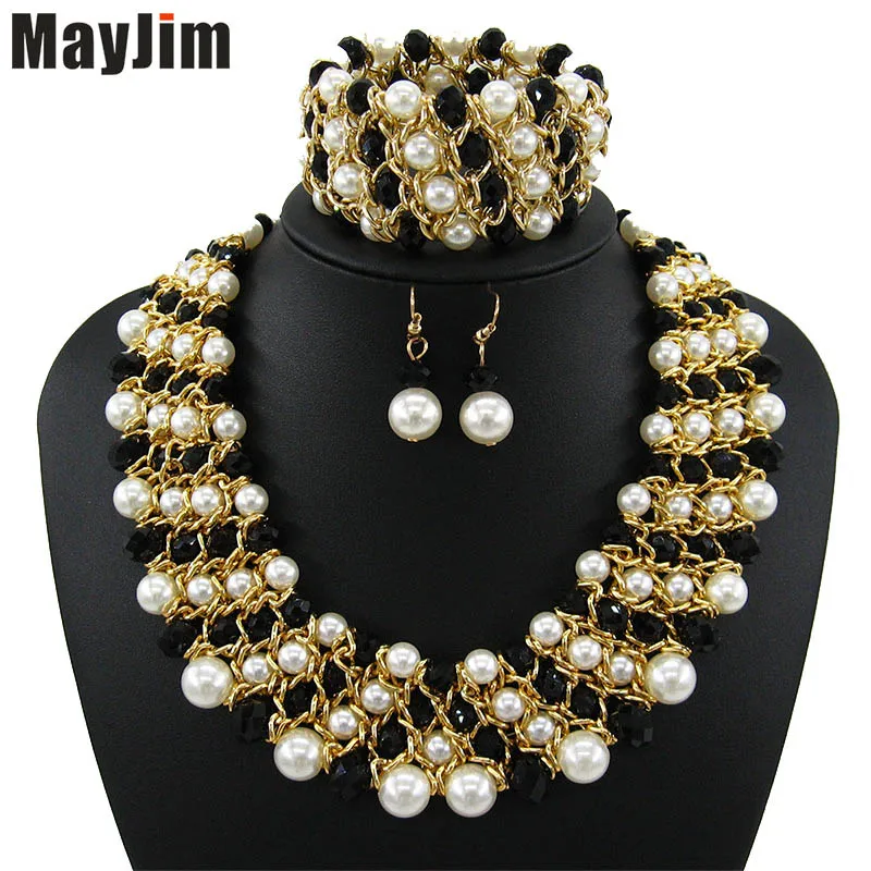 MayJim Заявление ожерелье 2017 мода ювелирные наборы Ручной Работы из бисера цепи
