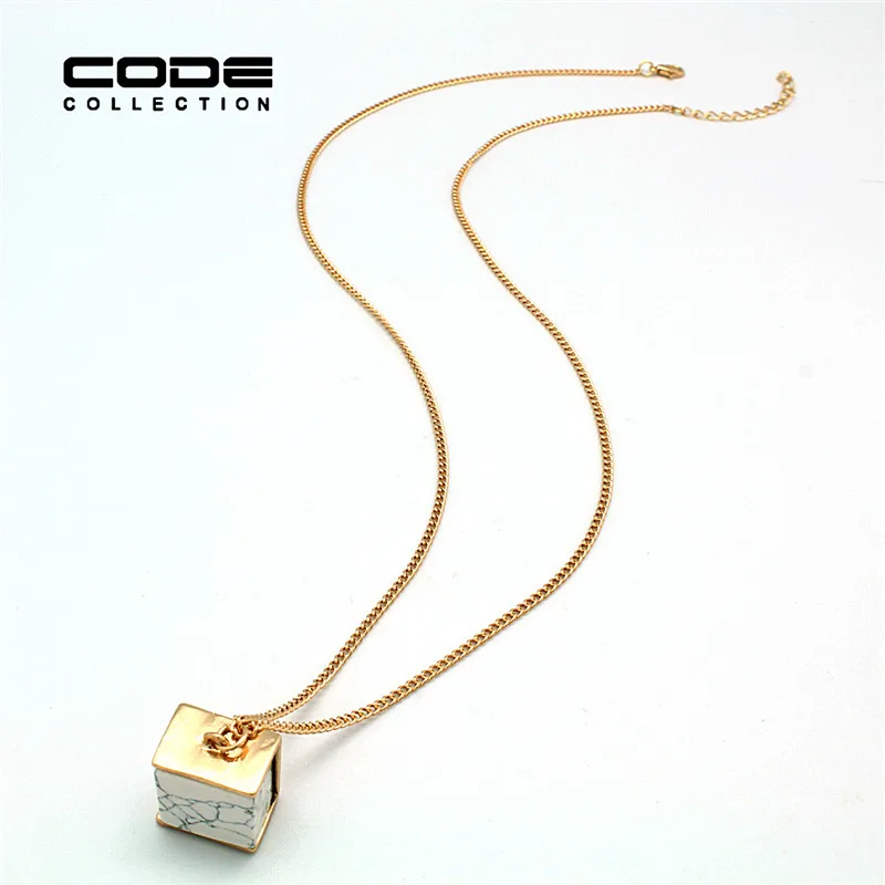 Новый Белый Кулон Модные Мраморность Maxi Ожерелье Природный Камень Женщины Pendule