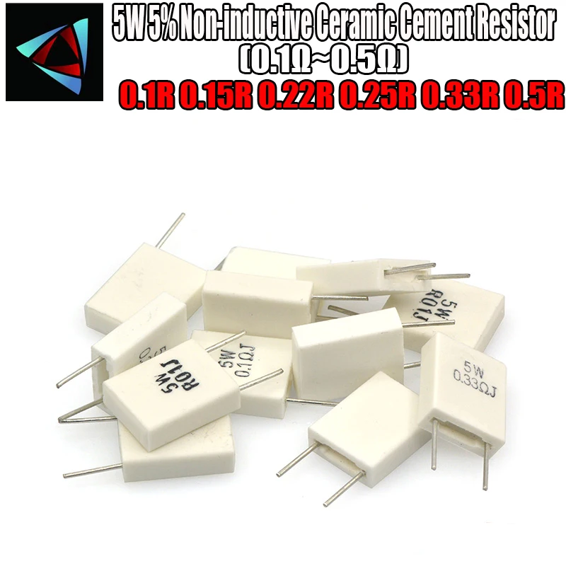 

4pcs BPR56 5W 0.1 0.15 0.22 0.25 0.33 0.5 ohm Non-inductive Ceramic Cement Resistor 0.1R 0.15R 0.22R 0.25R 0.33R 0.5R