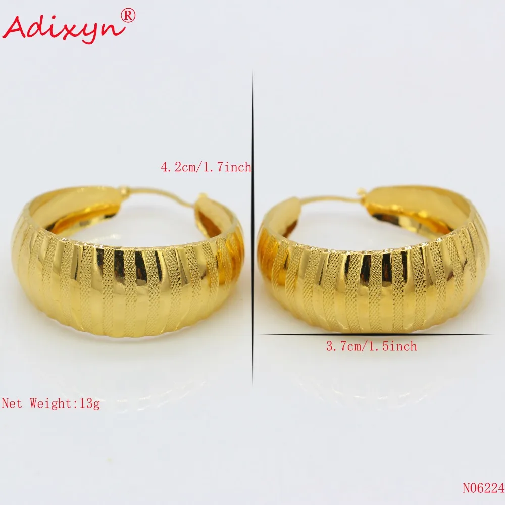 Adixyn серьги кольца большого размера модные ювелирные изделия золотого цвета
