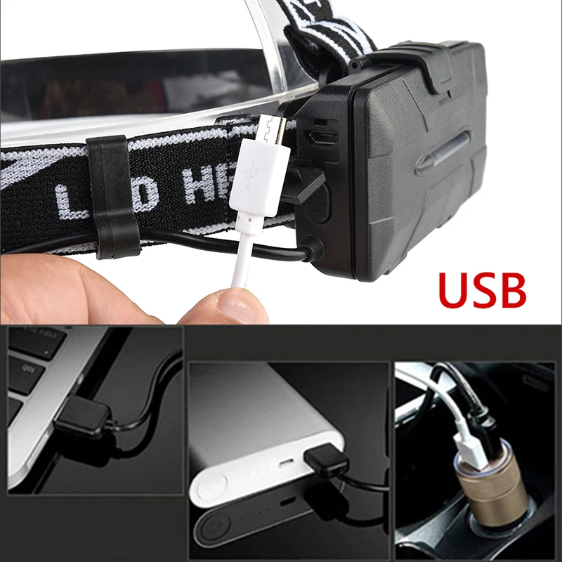 Светодиодный налобный фонарь cob USB cree xml t6 инфракрасный индукционный Налобный