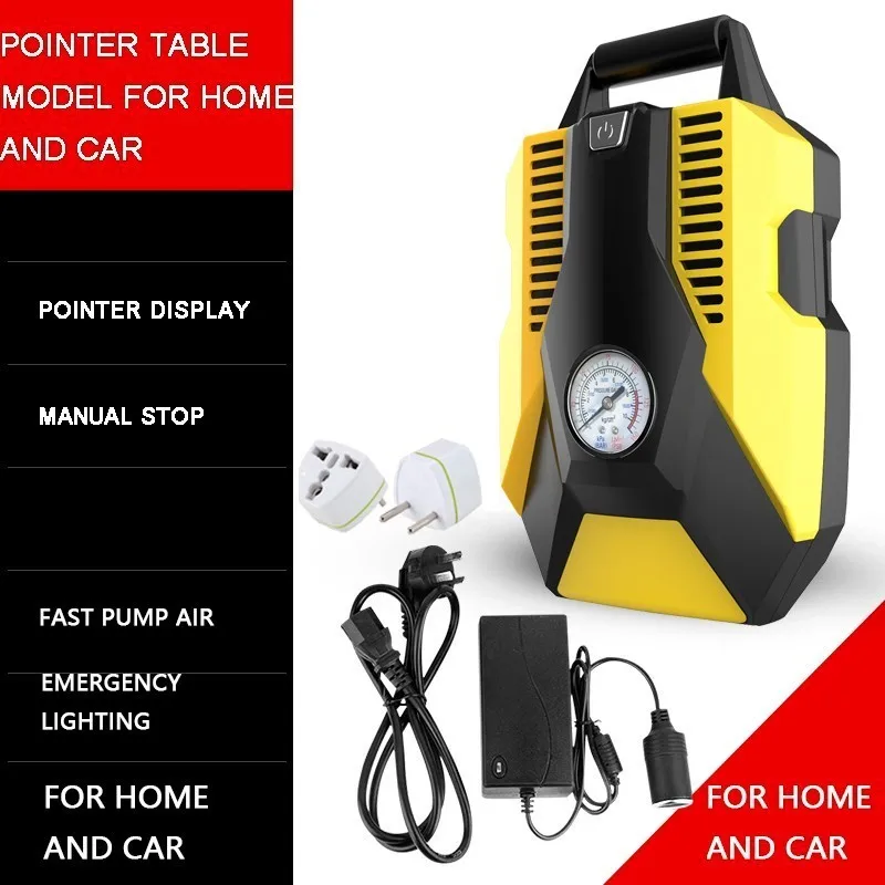 For Home and Car Цифровой автомобильный надувной насос 12 В/220 В, автомобильный воздушный компрессор, двухцилиндровый насос для автомобильных шин, насос для автомобильных мотоциклов, велосипедов - Цвет: For Home and Car