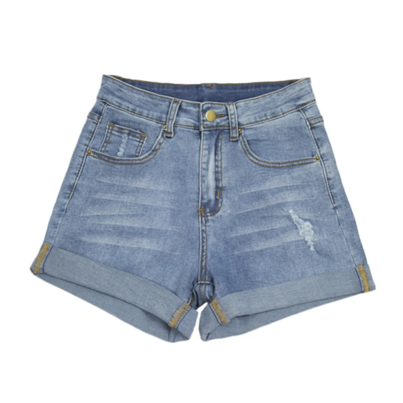 Пикантные отверстие обжимной джинсовые шорты для женщин Лето 2019 г. короткие