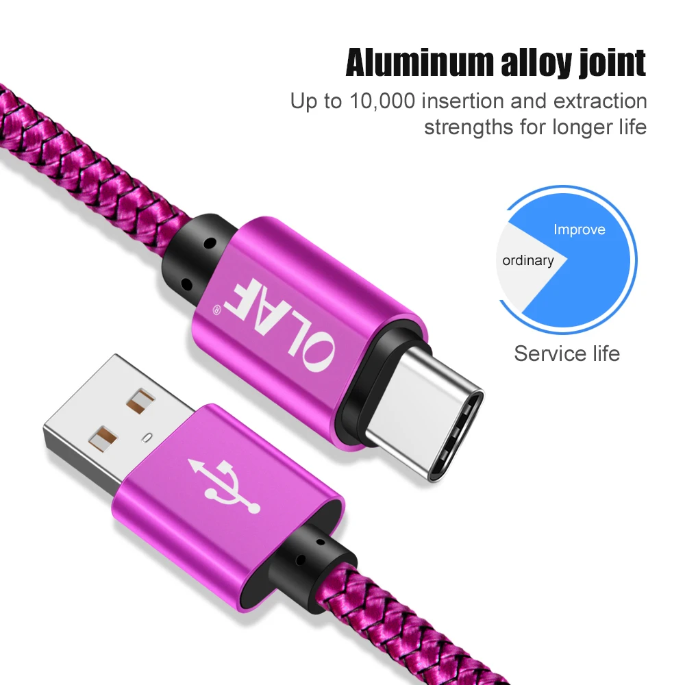Кабель для быстрой зарядки OLAF 3 м USB Type C UBS-C 2 А кабель синхронизации данных и
