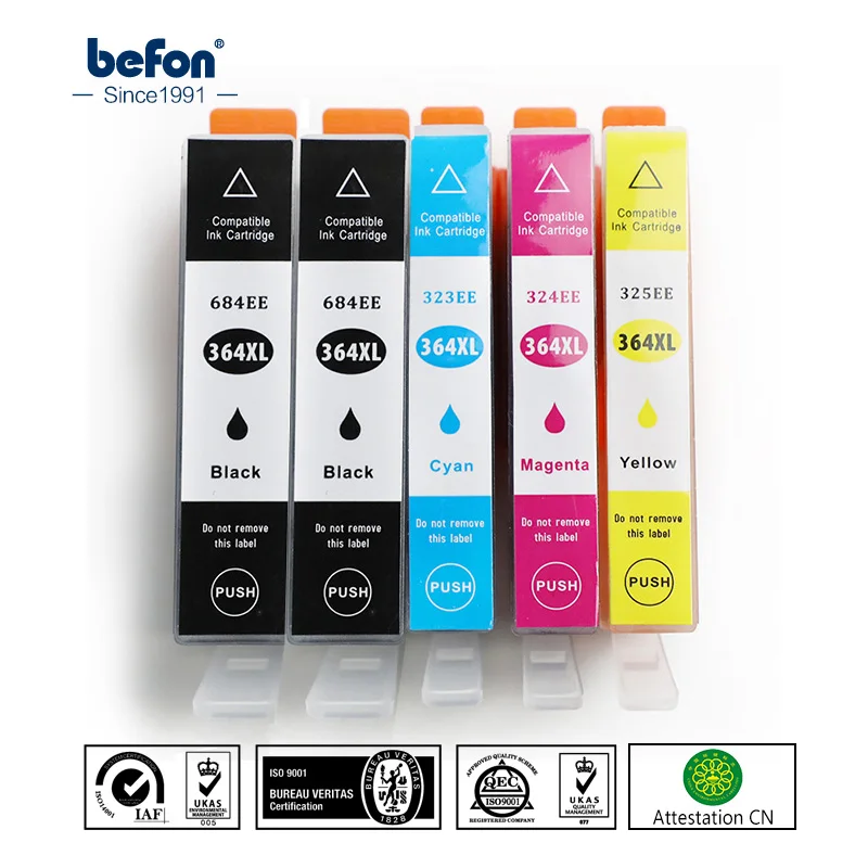 Сменный чернильный картридж befon X5 364 XL для принтера HP for Photosmart 5510 Plus B209a Fo 6510 C510a