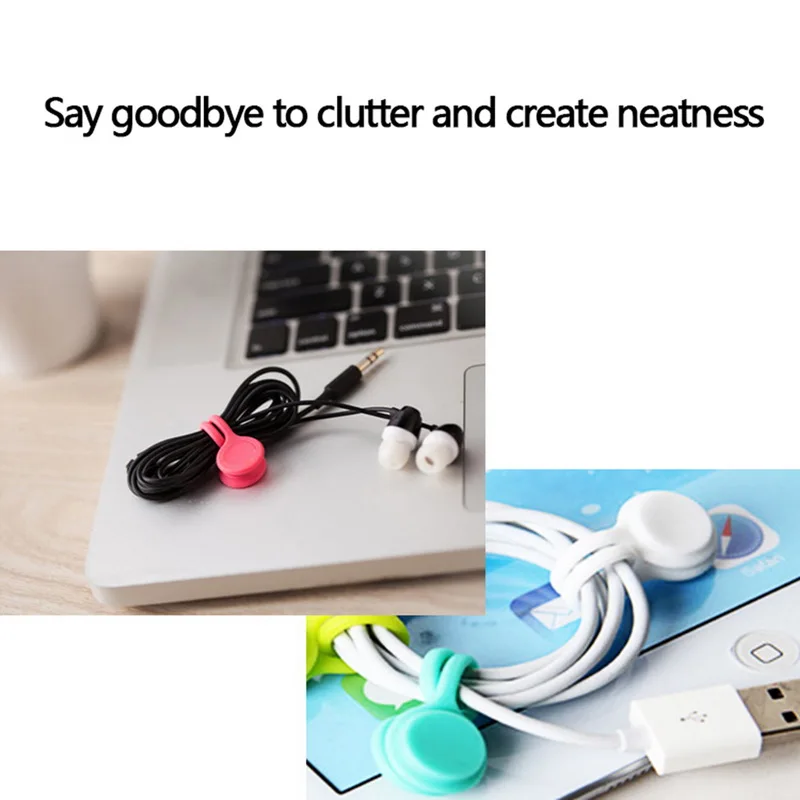 Держатель для наушников с зажимами магнитный поглотитель силиконовый кабель