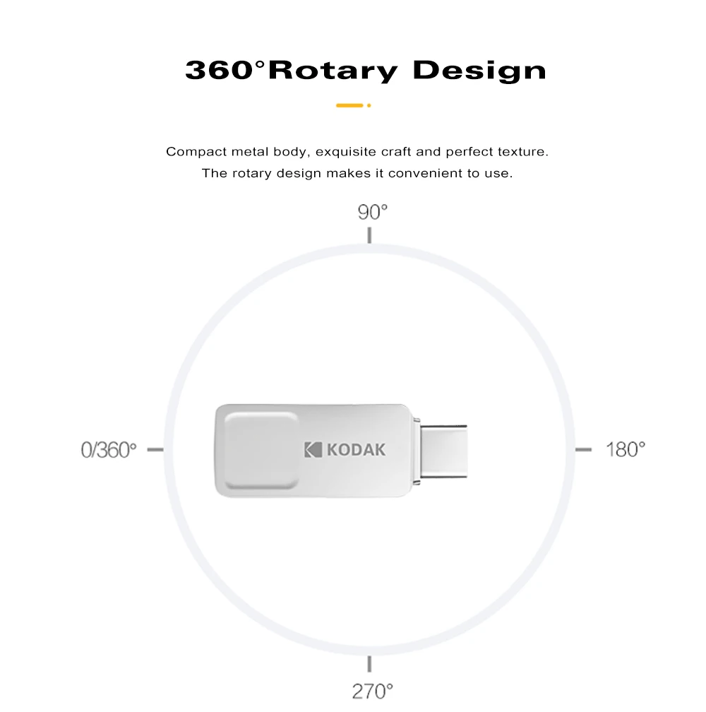 Металлический накопитель KODAK 32 Гб 64 Гб 128 ГБ 16 ГБ Флешка USB 3,1 тип-c с двумя накопителями USB флеш-накопитель Memoria High U Disk Memoria