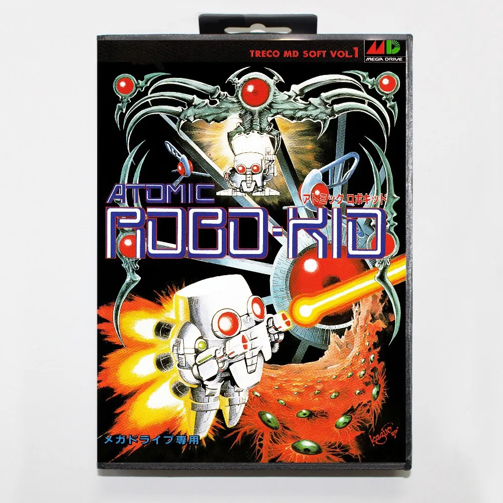 16 бит Sega MD игровой Картридж с розничной коробкой атомно-Робо-Kid карточная игра для