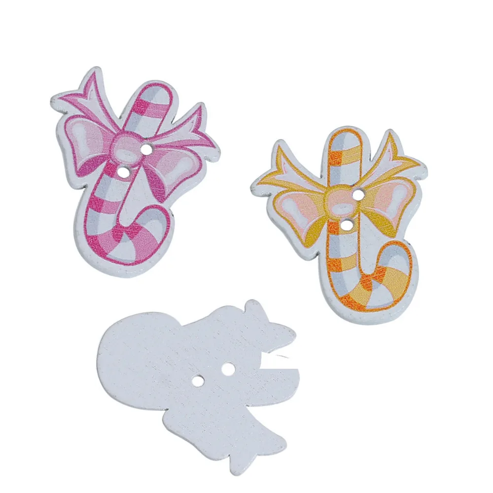 Деревянные швейные пуговицы для скрапбукинга 2 отверстия бант в случайном