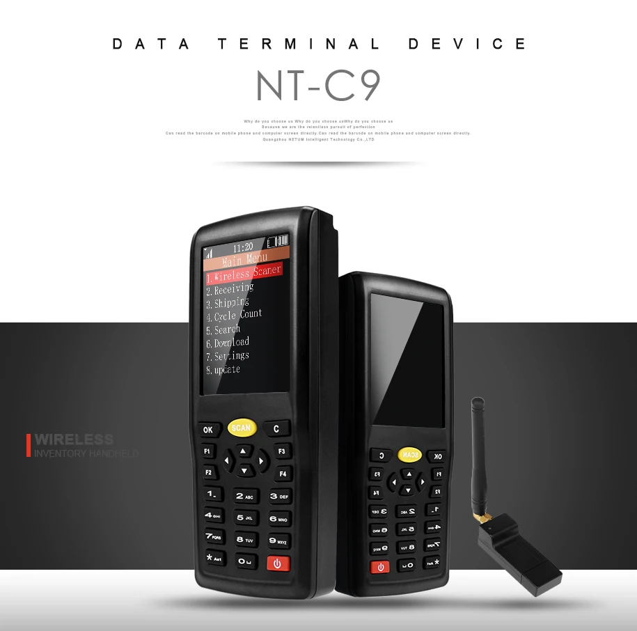 C9 2D Collector NT-C6 беспроводной мини-сборщик данных ручной сканер штрих-кода считыватель лазерный штрих-код POS терминал NETUM - Цвет: C9 2D Collector