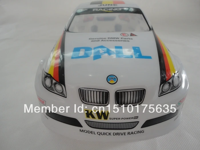 Ewellselling №: 017 ПВХ Окрашенный корпус 190 мм для 1:10 1/10 RC автомобиль белый/красный 2