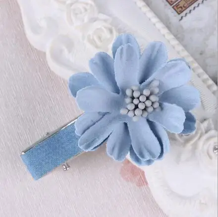 Женские джинсовые заколки для волос синие ручной работы с цветами тиара девочек