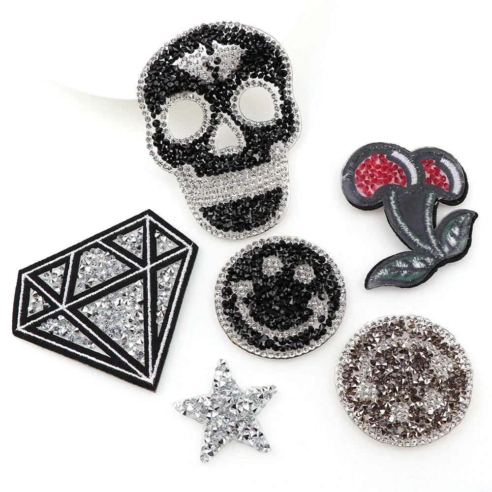 1 шт. упакована в Стразы виде звезд и вишня приклеивающиеся утюгом нашивки