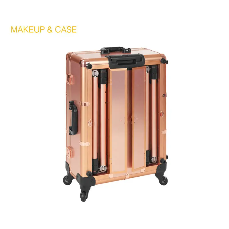 2017 Новый алюминиевый чехол для макияжа с подсветкой косметичка ножками