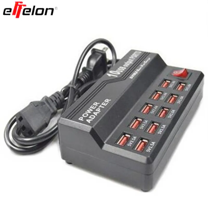 Effelon 5V12A 10 Порты и разъёмы зарядная станция кратной USB Рабочий стол быстрое