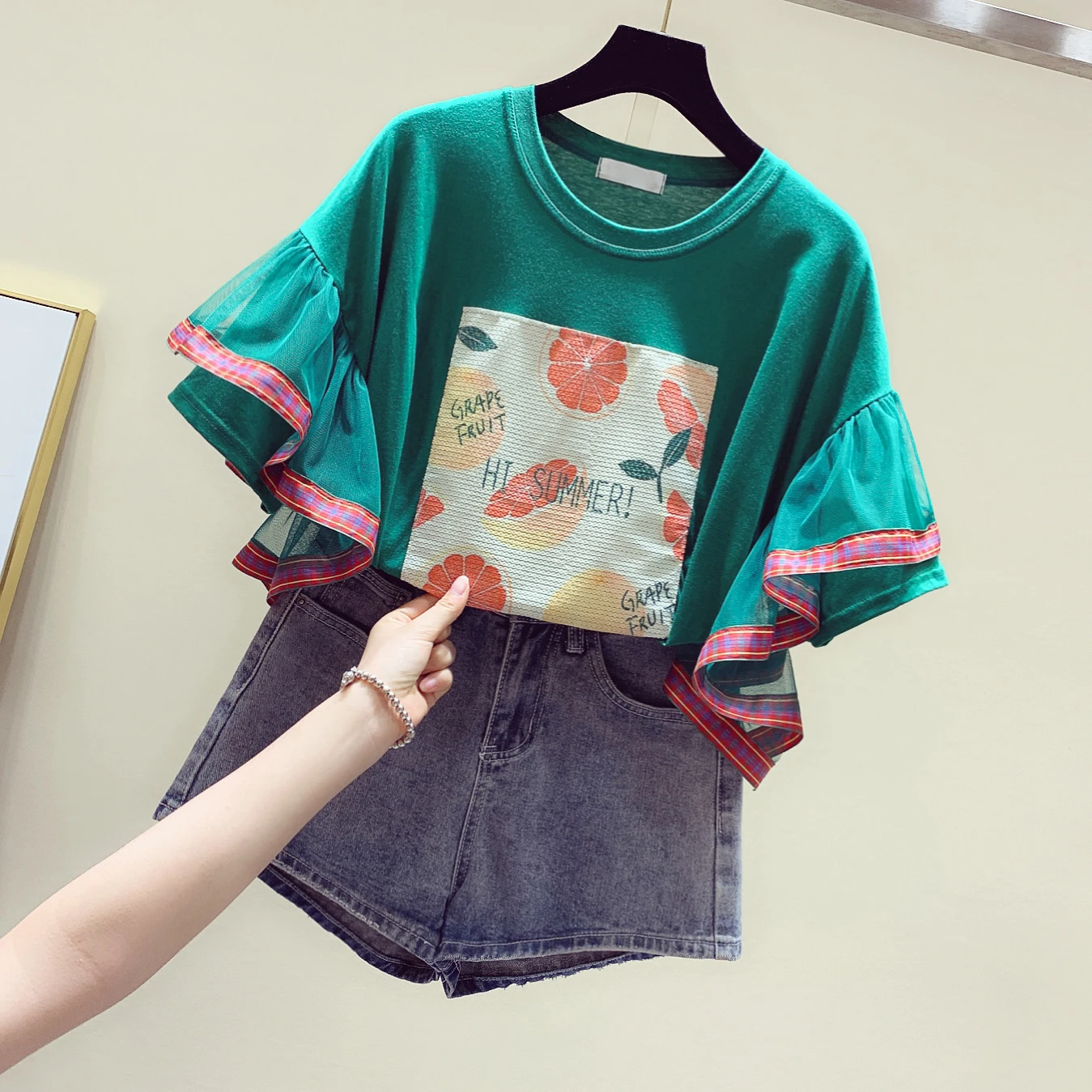 Летняя Свободная рубашка с круглым воротником в Корейском стиле универсальная