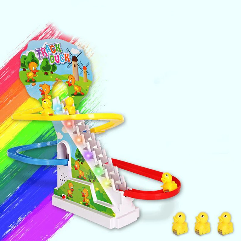 1 шт. пластиковый Электрический музыкальный свет мультяшная утка развивающие