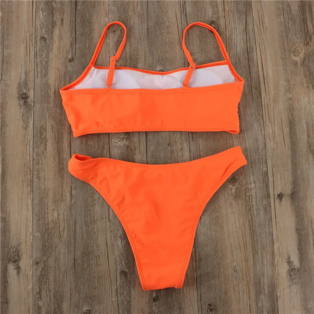 Лидер продаж 2019 Женский бандажный комплект бикини купальник пуш-ап с узлом