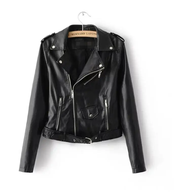 2018 Spring autumn new Faux Leather Jackets Women Casual Zipper Short Basic Coat women Motorcycle leather coat Black Yellow Pink | Женская