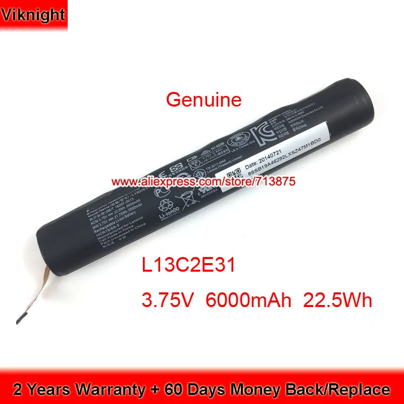 Подлинная 3,75 V 6000mAh L13C2E31 батарея для lenovo Yoga B6000 8 дюймов планшет Tab 3