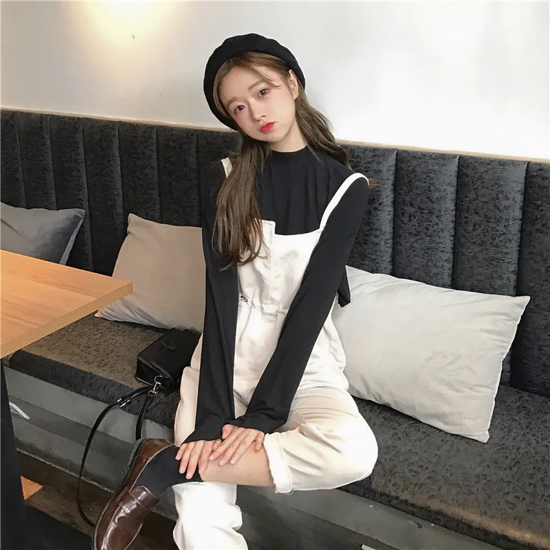 Весенняя женская новая Корейская тонкая футболка с длинными рукавами +