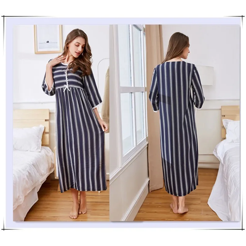 Summer Homewear Nightgown Women Princess Night Sleepwear Loose Cotton Half Sleeve Elegant Comfortable For Sleep Plus Size