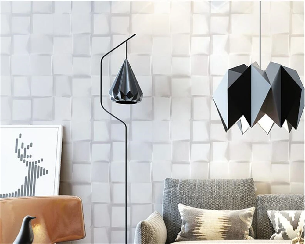 Фотообои beibehang 3d на стену настенные обои с кубиками серые для ресторана магазина
