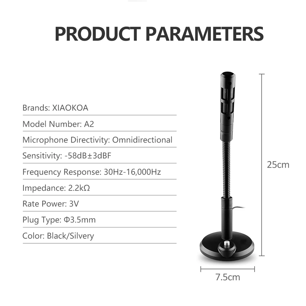 USB микрофон для компьютера, ПК, настольного ноутбука, ноутбука, кабель для записи игр, подкачки, usb конденсаторные микрофоны XIAOKOA