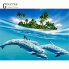 Картина с изображением дельфина в подарок, 3d Алмазная вышивка сделай сам, вышивка крестиком, полноразмерная мозаика стразы, akvarням dekor