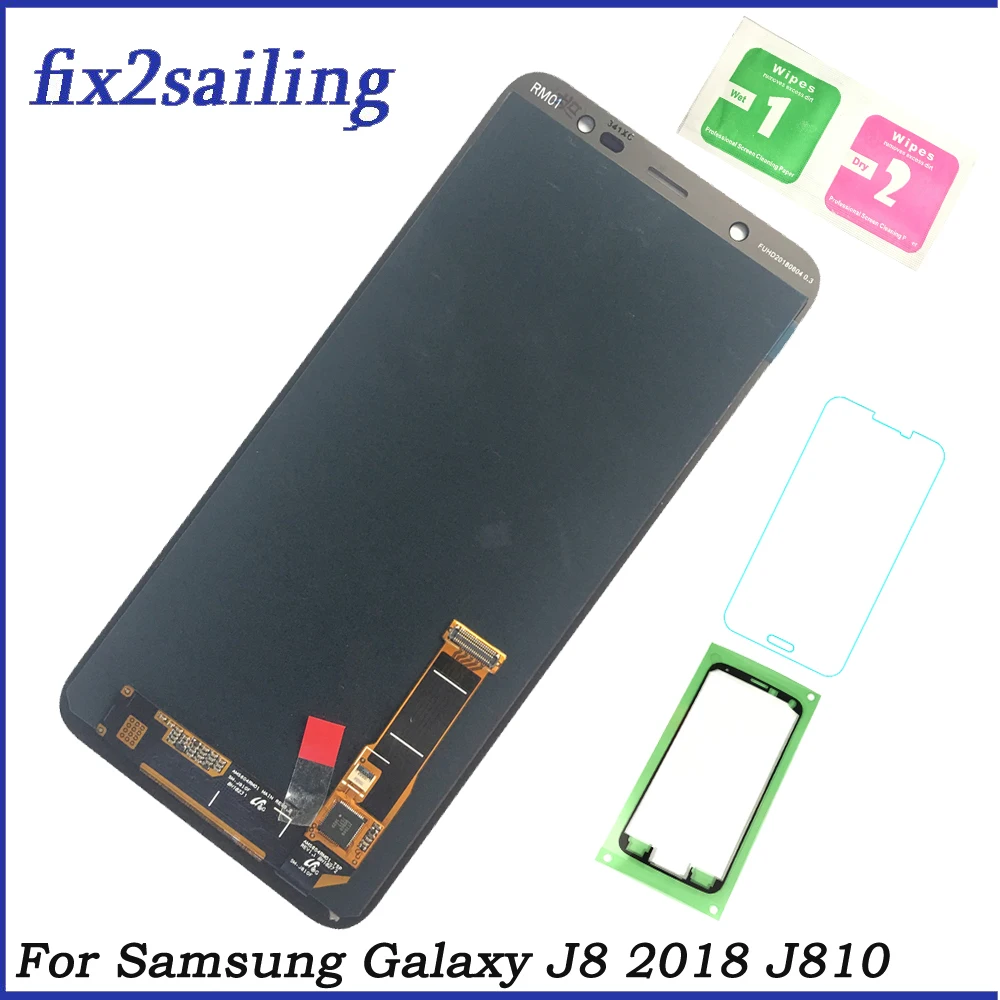 Супер AMOLED для samsung Galaxy J8 2018 J810 ЖК дисплей с сенсорным экраном дигитайзер сборка