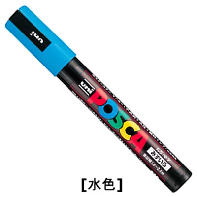 Uni Posca PC-5M цветные маркеры для рисования, школьные канцелярские принадлежности, офисные принадлежности, художественный маркер, средний наконечник, 1,8-2,5 мм, 17 цветов, маркеры, ручка