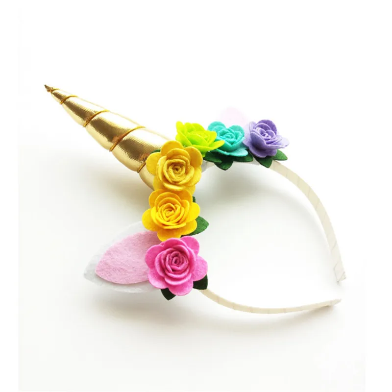 10 шт./лот обруч для волос с роговыми ушками единорога зажим короной вечерние