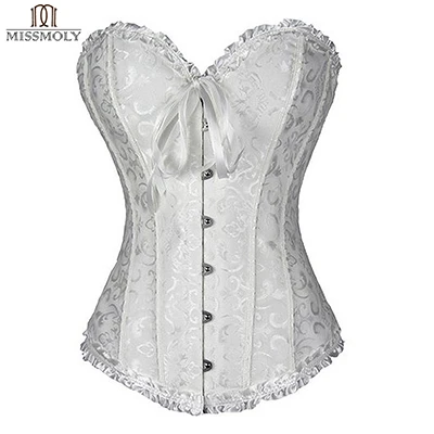 819 White X женские корсеты для талии, сексуальное женское белье, стимпанк корсет, бюстье, топ с вышивкой, Корсеты с стринги, CN, US, UK - Цвет: 819 White