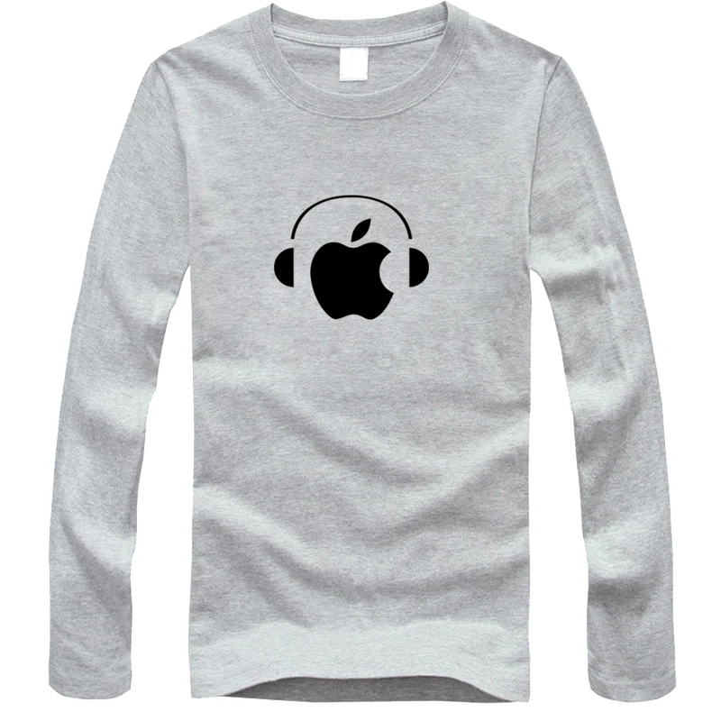 Новинка 2017 новинка Мужская футболка с принтом яблока хлопковая для фитнеса