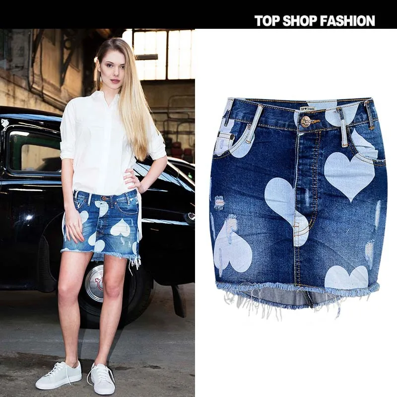 Синие джинсы держать кисточкой Юбки для женщин Для ткань тонкая короткие с