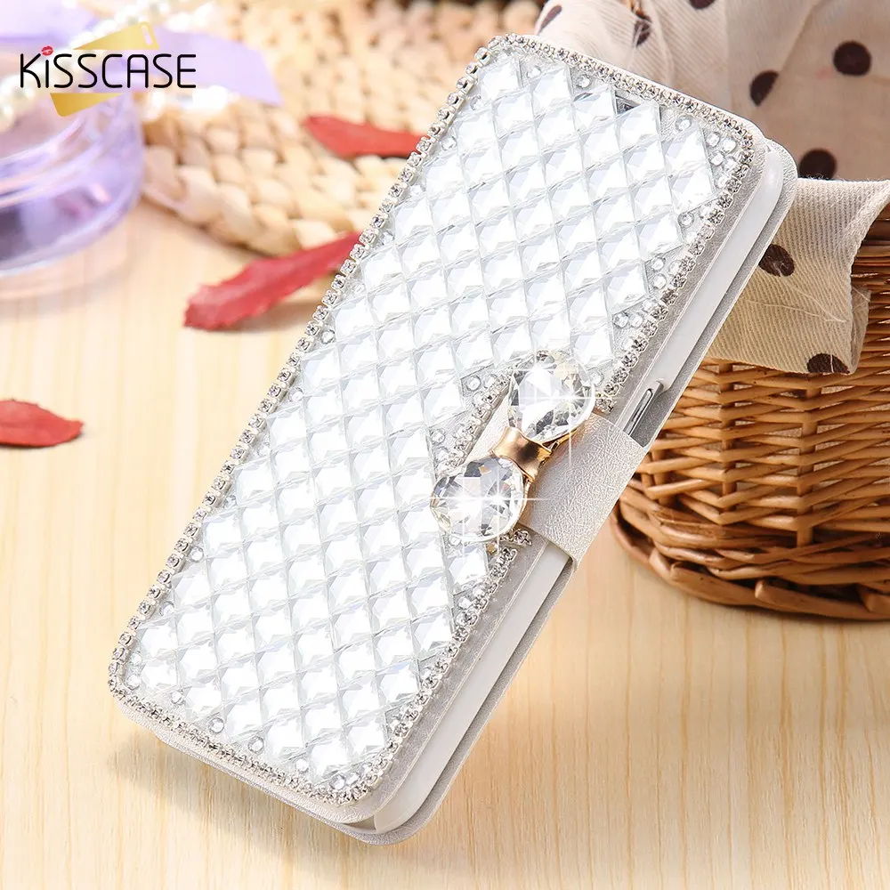 Чехол kisscase для Samsung Galaxy Note 4 5 A5 A7 S5 6 S6 Edge Plus Sony Z3 флип держатель Роскошный блестящий