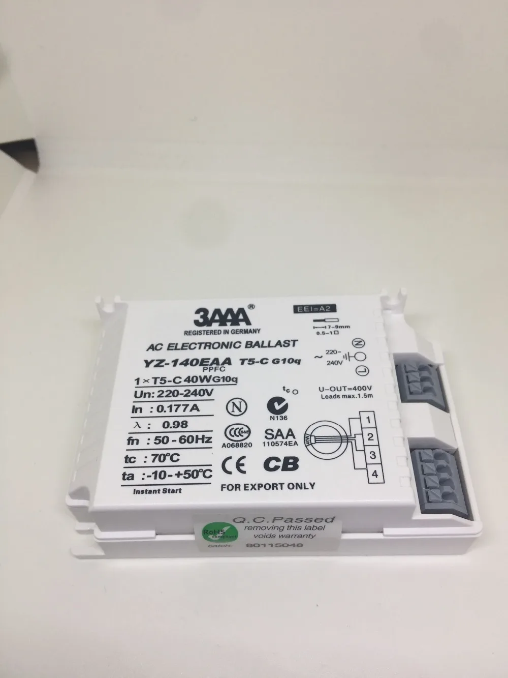 YZ140EAA-T5-C 40 Вт 220-240 В AC люминесцентные лампы, ЭПРА для T5 кольцо лампы стандарт Reator