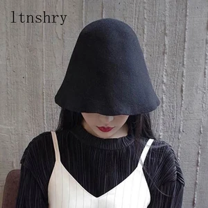 Модная индивидуальная женская шляпа, фетровая шляпа, однотонные фетровые шерстяные женские облегающие шапки, шапки унисекс, Весенняя Кепка для раковины, женское ведро