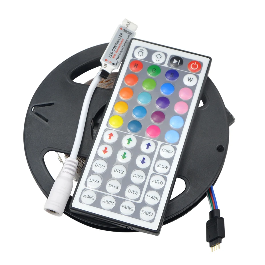 Светодиодная лента RGB 3528 SMD 1 рулон 5 м 300 светодиодов адаптер питания 12 В 3 А