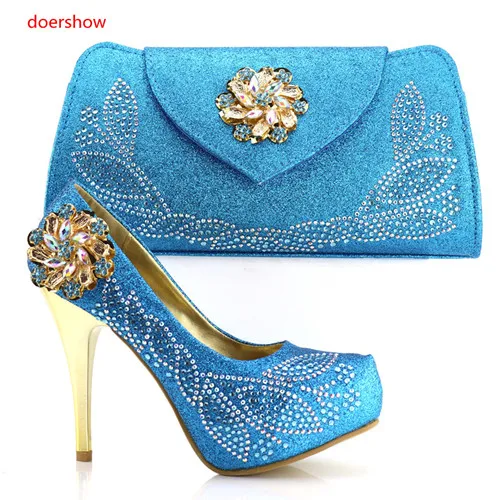 Doershow/хит продаж комплект из итальянских туфель и сумочки в африканском стиле для