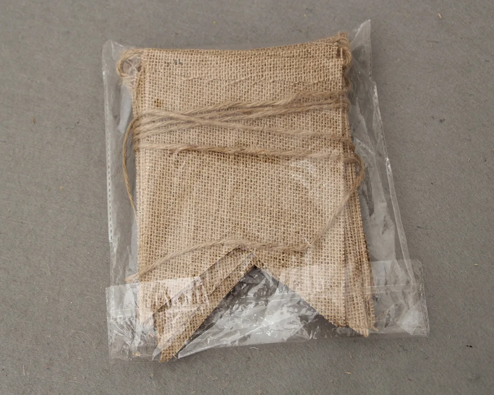 

15pcs/set dovetail jute burlap flags birthday party pendant flag banner DIY wedding decorations Home Decor event supplies 35