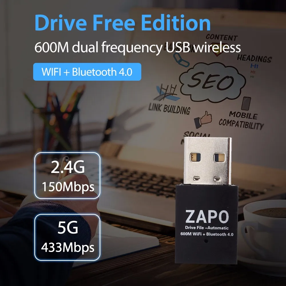 Wi Fi Bluetooth 4 0 адаптер бесплатная версия привода 600 м Smart Dual band Беспроводной сетевой
