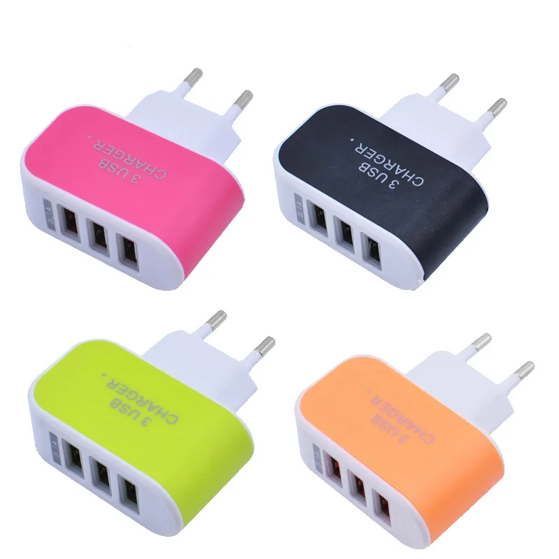 Мобильный телефон адаптер для настенного зарядного устройства 3 USB несколько портов ЕС вилка адаптер питания Зарядка Быстрая зарядка для iPhone Android samsung