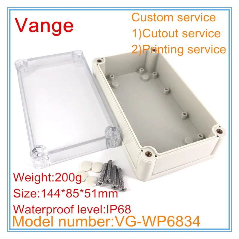1 шт./лот корпуса для электроники 144*85*51 мм IP68 Водонепроницаемый ABS пластик Корпус