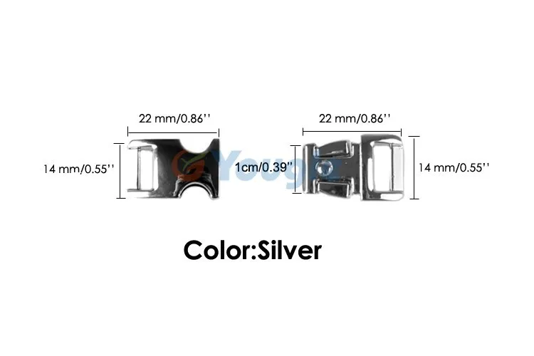10 упаковок/партия 3/8 &quot(10 мм) металлическая боковая Скоба для Паракорда