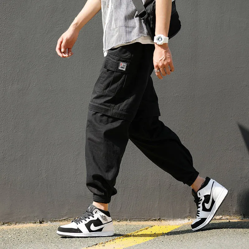 Мужские брюки шаровары для бега в стиле хип хоп повседневные карго улицы мужские