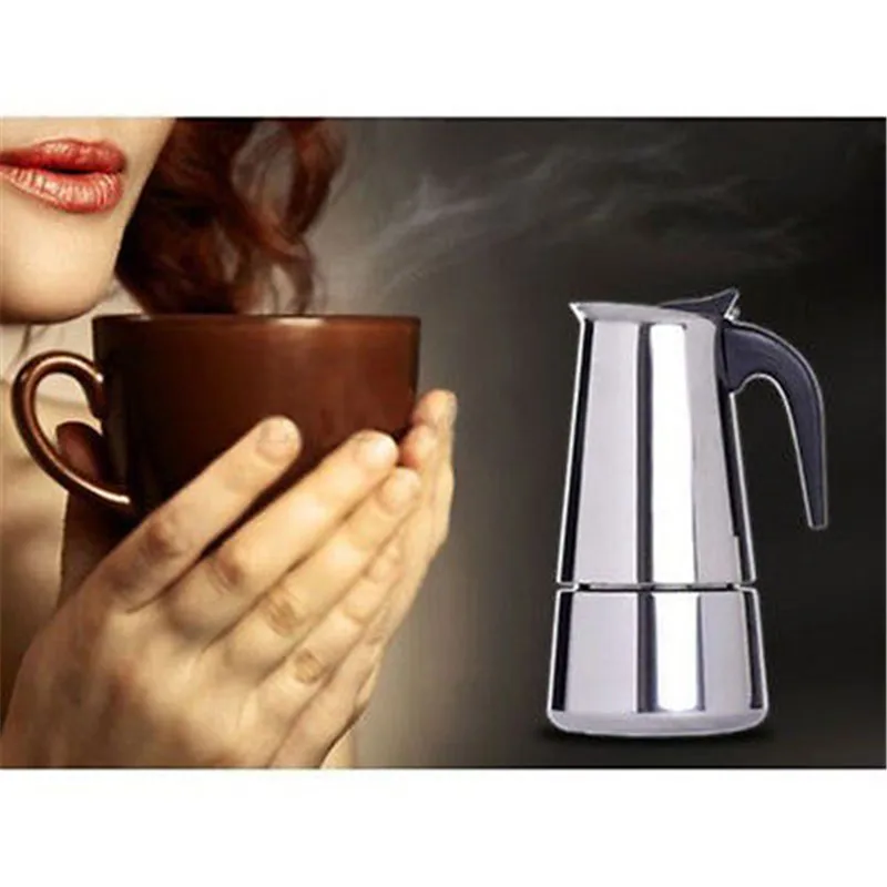 Алюминиевая кофеварка для эспрессо 2 6 дюймов кофейник чайник печь топовая