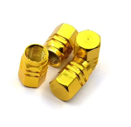 Gold Заводские Лучшие Новые противоугонные алюминиевое колесо автомобиля Шины Клапаны шток шины воздушные колпачки герметичная бухта - Цвет: Gold