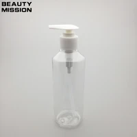20pcs 300ml clear cosmetic pet bottles empty shampoo lotion pump container plastic cosmetic packaging with dispensershower gel