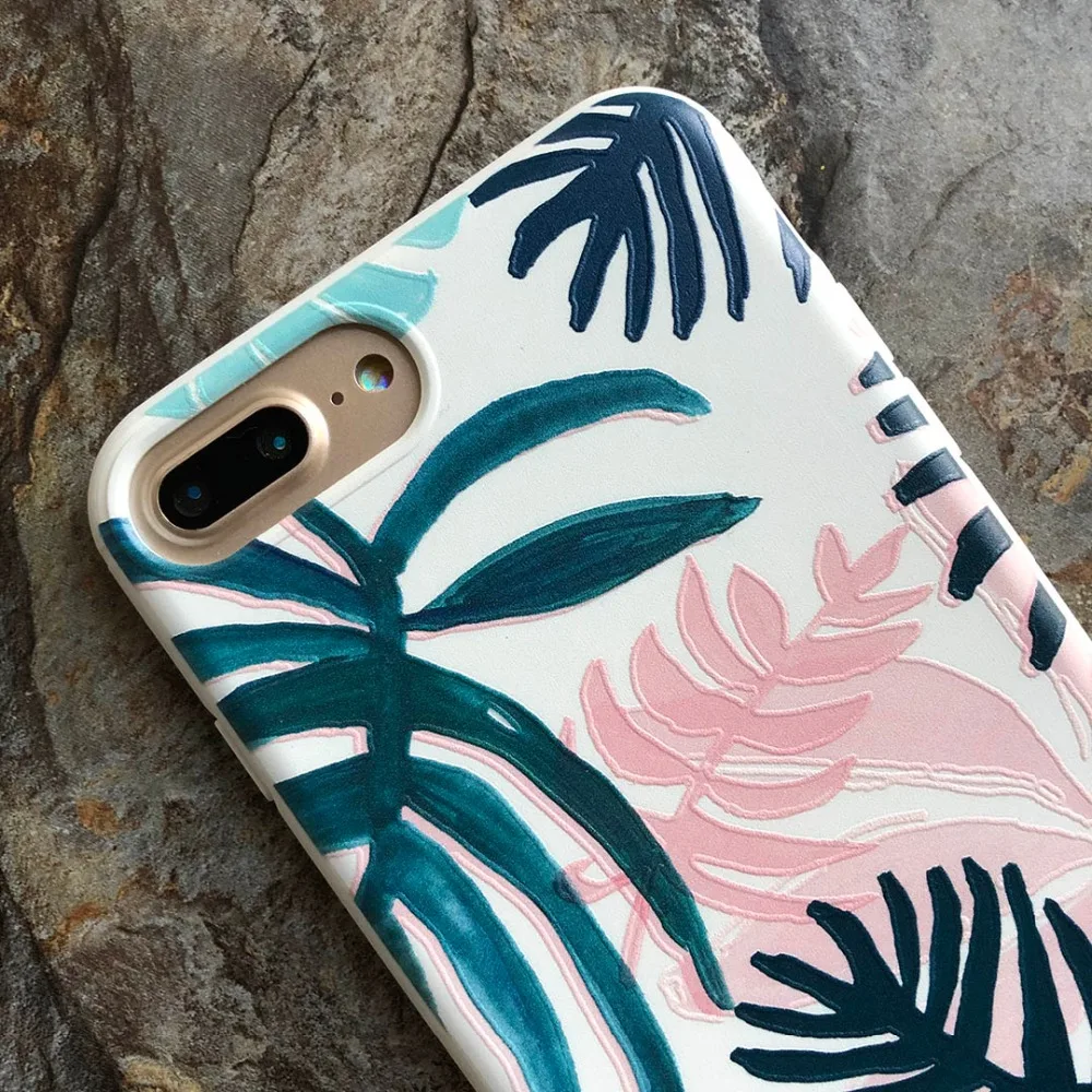 Kerzzil Fashion Artistic Leaf Phone Case For iPhone 7 6 6S 8 Plus frosted Soft Silicone TPU iPhone6 Leaves Back Cover |